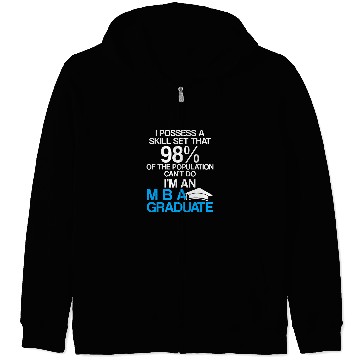 Discover MBA Student Business Degree Graduation 153 Zip Hoodies