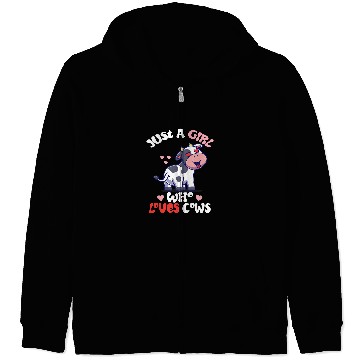 Discover Just A Girl Who Loves Cows Cute Strawberry Cow Cowgirls Print 8 Zip Hoodies