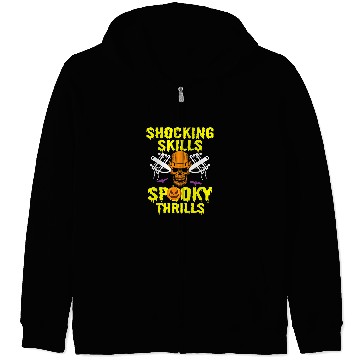 Discover Halloween Electrician Powerline Electrical Tools Electricity 8 Zip Hoodies