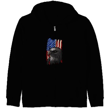 Discover American Bald Eagle Independance American Flag Eagle 21 Zip Hoodies