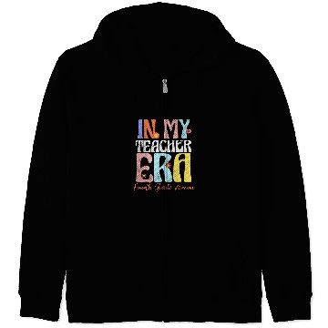 Discover Educator 4th Grade Teacher Era Retro For School Teacher Zip Hoodies