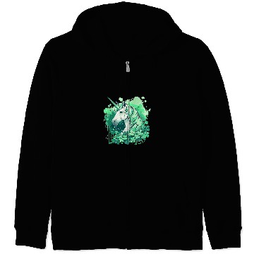 Discover Fantasy Green Clovers Unicorns Design For St Patricks Day Zip Hoodies