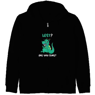 Discover Last Dragon Eats Unicorns Humor Fairy Tale Cartoon Zip Hoodies