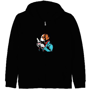 Discover Beagle Coffee Funny Dog Beverage Zip Hoodies