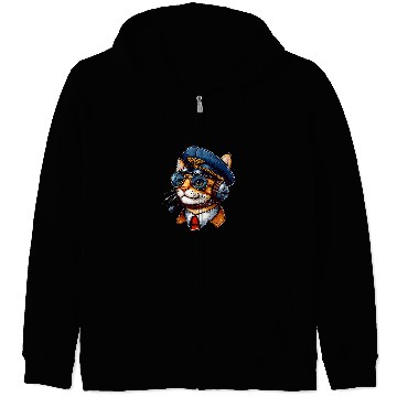 Discover Pilot Cat Zip Hoodies