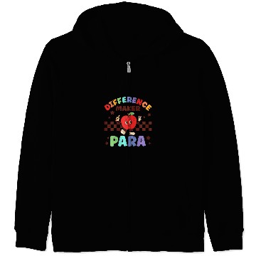 Discover Difference Maker Para Paraprofessional Apple Teacher Retro Zip Hoodies