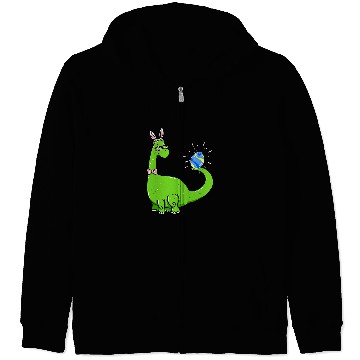 Discover Brontosaurus Bunny Ears Egg Easter Day Dinosaur Dino Boys 1 Zip Hoodies
