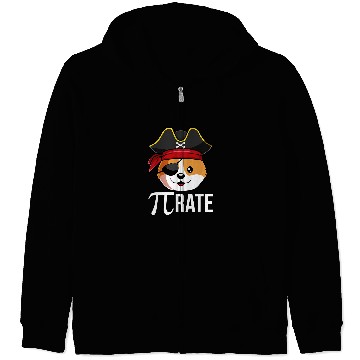 Discover Funny PiRate Corgi Dog Happy Pi Day 314 Math Pun Zip Hoodies