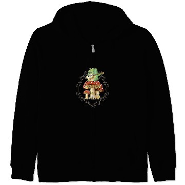 Discover Funny Banjo Frog Banjo Player Cottagecore Frog Playing Zip Hoodies