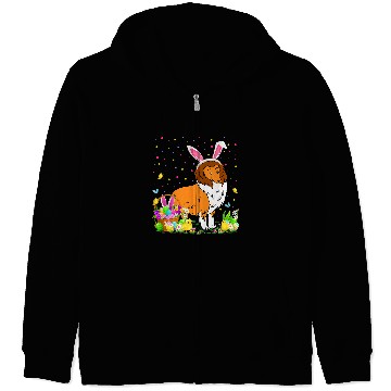 Discover Easter Collie Dog Bunny Egg Hunting Collie Easter Sunday Zip Hoodies