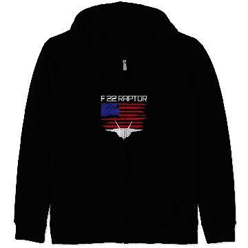 Discover F22 Raptor American Flag Pilot Zip Hoodies