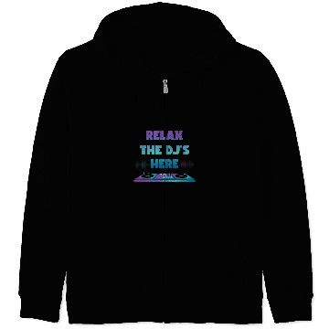 Discover DJ Vinyl Turntable Saying Techno Music Synthesizer Zip Hoodies