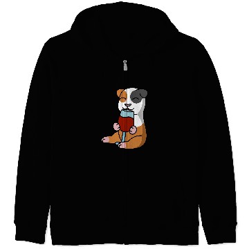 Discover Guinea Pig Drinking Wines Pet Zip Hoodies