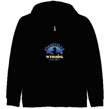 Discover Horse Lover Evansville Wyoming WY Wild Horse Zip Hoodies