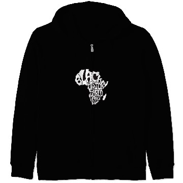 Discover Black History is World History Africa Continent Map Shape Zip Hoodies