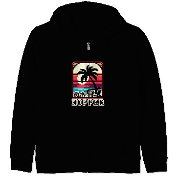 Discover Honolulu Hopper Retro Funny Graphic Tees Zip Hoodies