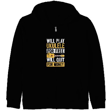 Discover Funny Ukulele I Hilarious Ukulele Player I Joke Ukulele Zip Hoodies