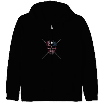 Discover Sport Billiard Skull American Flag Skull Billiards Pool Player Zip Hoodies