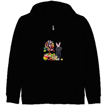 Discover Cockapoo Pet Black Cockapoo Easter Egg Tree Dogs Bunny Easters Day Zip Hoodies