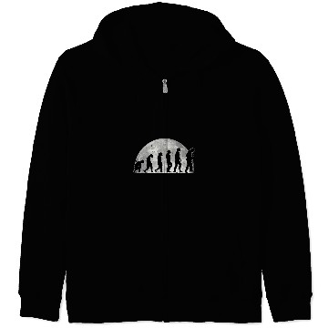 Discover Funny Saxophone Evolution Moon Jazz Saxophonist Zip Hoodies