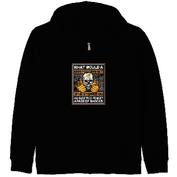 Discover Electrician Skull Lineman Engineer Construction Electrician Zip Hoodies