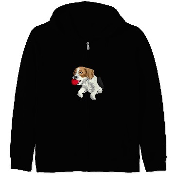 Discover Jack Russell Pet Cute Jack Russell Terrier Chasing Ball Terrier Lover Zip Hoodies