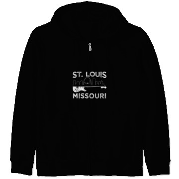 Discover Funny Guitar Souvenir St Louis Guitar Music Missouri St. Louis Zip Hoodies