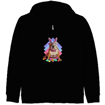 Discover English Bulldog Pet Easter Bunny Ears Zip Hoodies