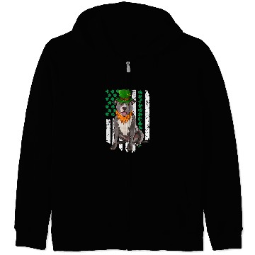 Discover Bull Terrier Pet Stafford Bull Terrier St Patricks Day Irish American Flag Zip Hoodies