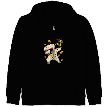 Discover Pug Pet Dog Hanukkah Funny Pug Dabbings Chanukah Jewish Holiday Zip Hoodies