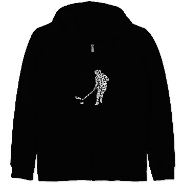 Discover Sport Hockey Field Hockey Typography Word Art Zip Hoodies