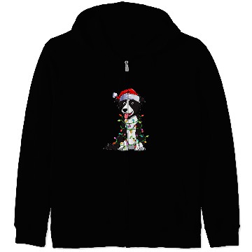 Discover Border Collie Pet Lover xmass Santa Border Collie Christmas Zip Hoodies