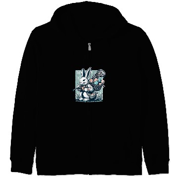 Discover Sport Lacrosse Easter Rabbit Bunny Lacrosse Player Lax Stick Ball Zip Hoodies