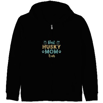 Discover Husky Pet bests Husky Mom Ever Husky Dog Mom Vintage Zip Hoodies