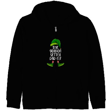 Discover Gordon Setter Pet Dad Dog Elf Funny Christmas Pajama X mas Men Zip Hoodies