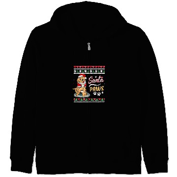 Discover Golden Retriever Pet Womens Golden Retriever Dog Funny Santa Paws Christmas 176 Zip Hoodies