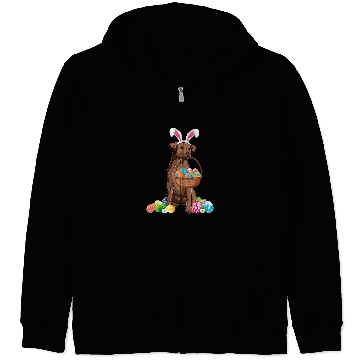 Discover Pug Pet Cute Easter Chocolate Lab Easter Pug Dog Happy Easter Zip Hoodies