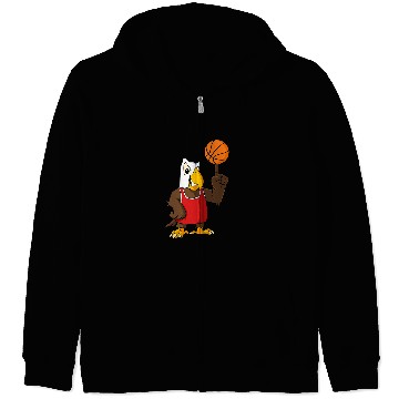 Discover Sport Basketball Bald Eagle Zip Hoodies