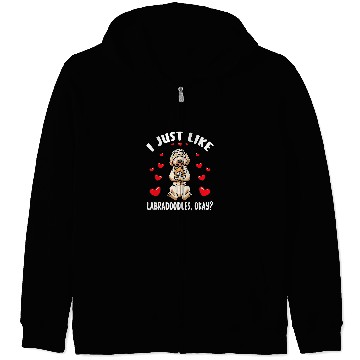 Discover Labradoodle Pet Dog With Stuffed Animal 2 Zip Hoodies
