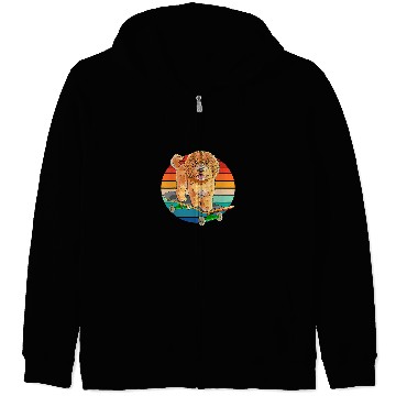 Discover Labradoodle Pet Funny Skateboarding Dog Skateboarder Zip Hoodies