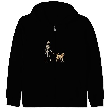 Discover Anatolian Shepherd Pet Funny Anatolian Shepherd Skeletons Dog Walking Halloween Zip Hoodies