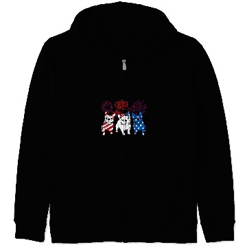 Discover French Bulldog Pet American Flag Frenchie 4th Of July Firework Zip Hoodies