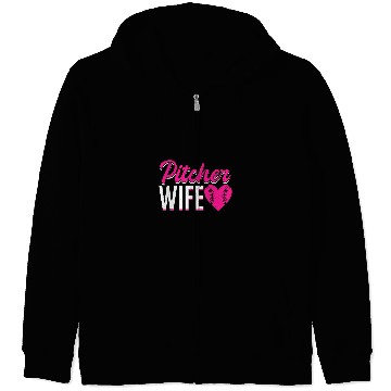 Discover Sport Baseball Pitcher Wife Player Softball Themed Pitcher Zip Hoodies