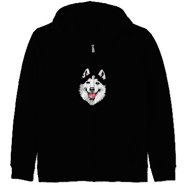 Discover Husky Pet Cool Siberian Husky Face 276 Zip Hoodies