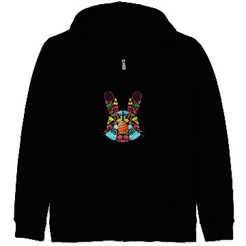 Discover Sport Badminton Rabbits Badminton Shuttlecocks Easter Egg Bunny Shape Funny Player Zip Hoodies