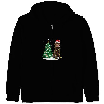 Discover Labrador Pet chocolate labrador Christmas Lights Decor xmass Tree Zip Hoodies
