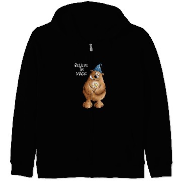 Discover Magician Bear For Wizard Lovers Zip Hoodies