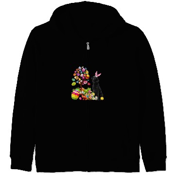 Discover Labrador Pet BLACK Labrador Easter Egg Tree Dogs Bunny Easters Day Zip Hoodies