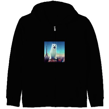 Discover Pomeranian Pet Eiffel Tower France Paris Men Women Zip Hoodies