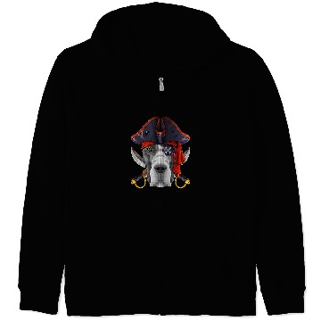 Discover Great Dane Pet Pirate Great Dane Jolly Roger Halloween Costume Crossbones Zip Hoodies
